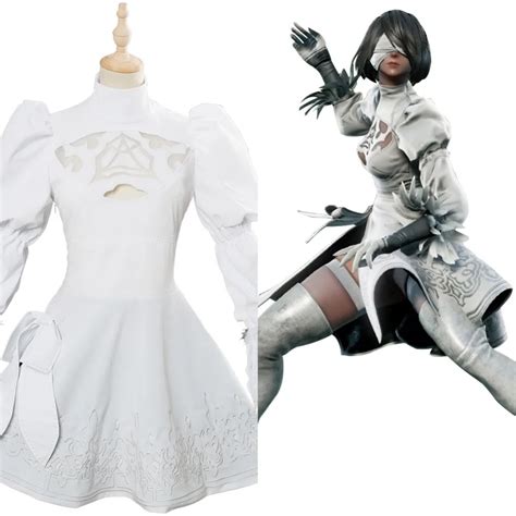 SoulCalibur VI 2B Cosplay Costume Uniform White Dress Halloween ...