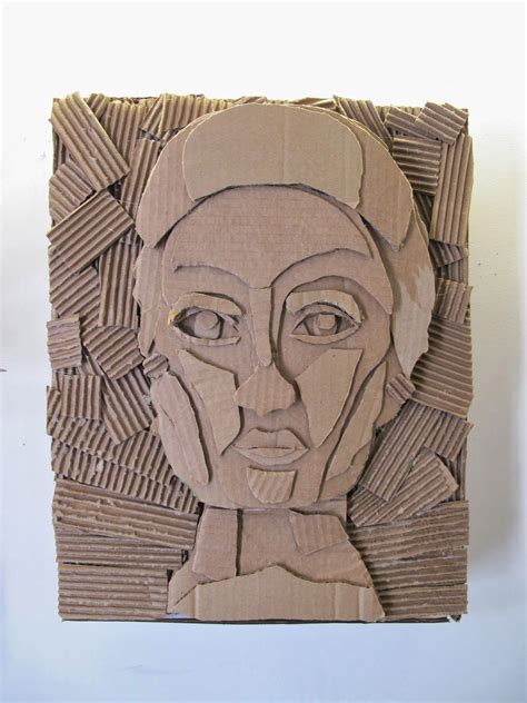 Cardboard relief portrait project – Artofit