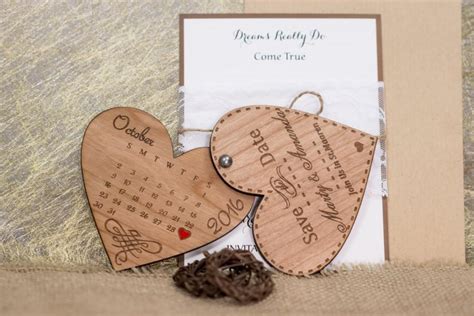 Wood Save-The-Date Magnets (10)/ Engraved Wooden Wedding Magnets ...