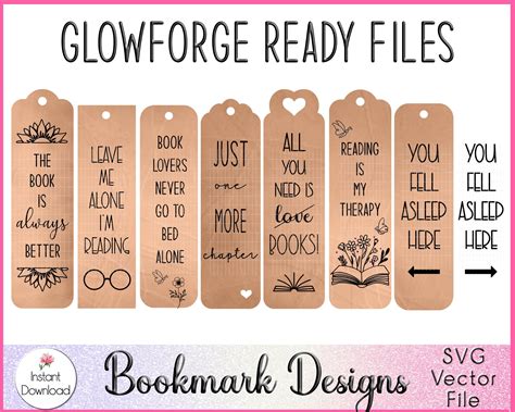 Bookmark SVG for Glowforge Laser Ready SVG Designs - Etsy Canada