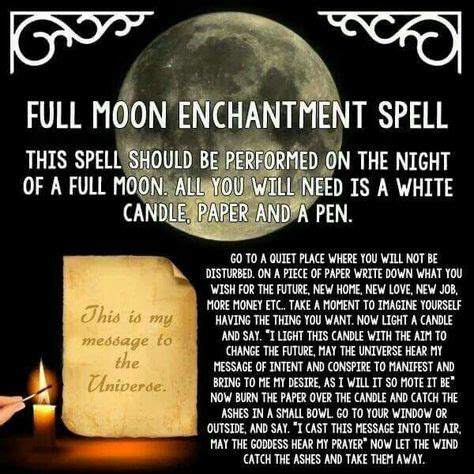 Full Moon Enchantment Spell | Full moon spells, Moon spells, Paganism ...