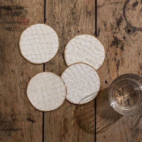 RECYCLED FABRIC ROUND COASTERS, SET OF 4 | Ivystone