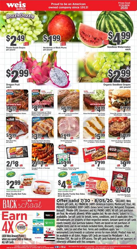 Weis Circular Jul 30 - Aug 6, 2020 | Circular, Weis markets, Nectarines