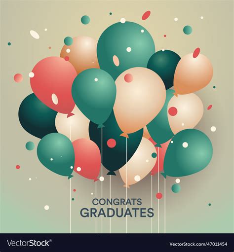 Congrats graduates colored balloons graduation Vector Image