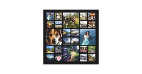 Square Photo Collage Grid with Your Pictures Canvas Print | Zazzle