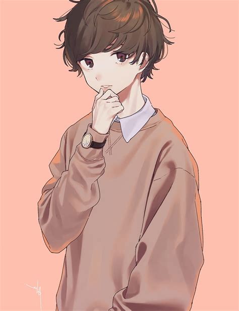 Brown Hair, Cute, Pretty, Anime Boy - Resolution: - Wallpx, Cute Manga Boy HD phone wallpaper ...