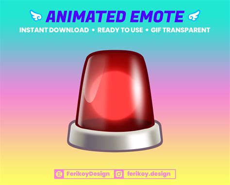 Red Siren Emote Police Siren Warning Animated Emote - Etsy