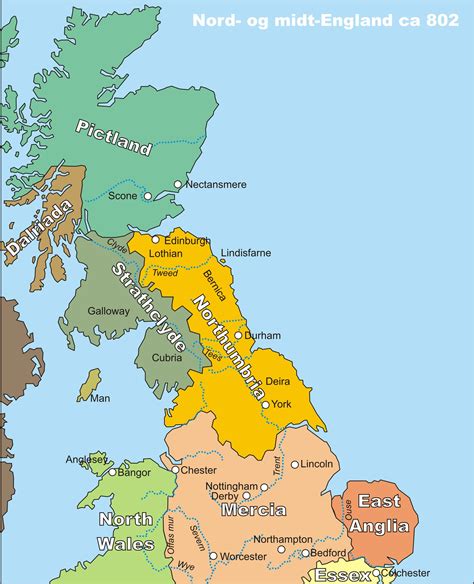 a map of england showing the major cities