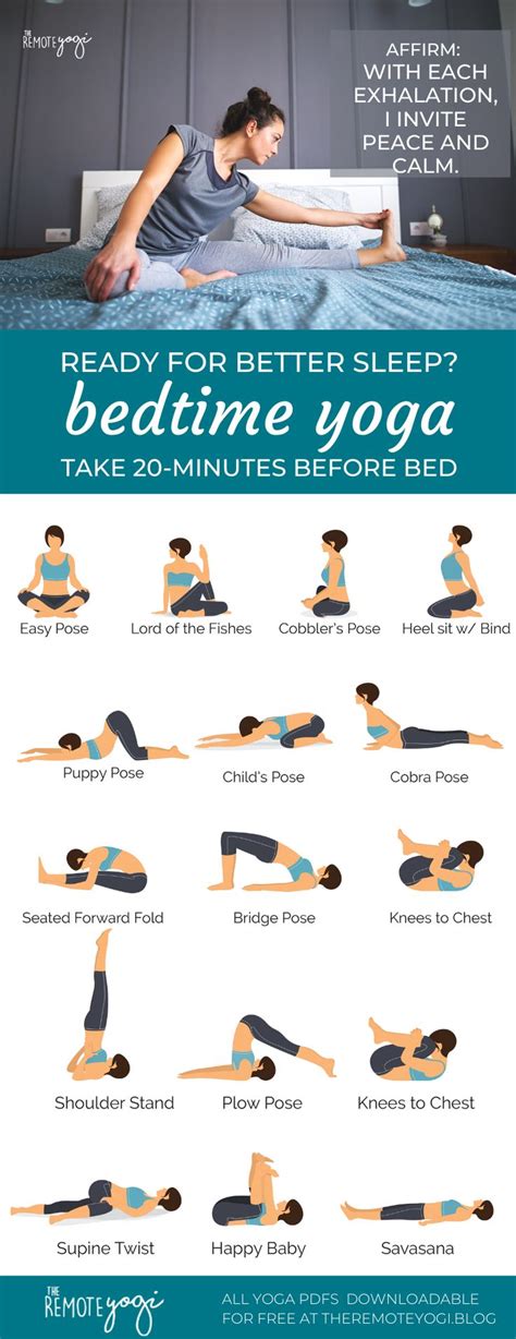 Relaxing Bedtime Yoga – Free Printable PDF | Bedtime yoga, Gentle yoga ...