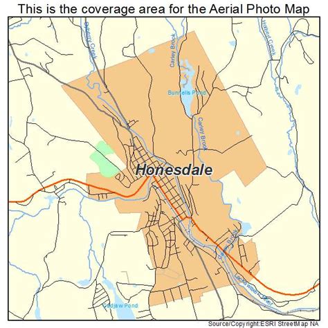 Aerial Photography Map of Honesdale, PA Pennsylvania