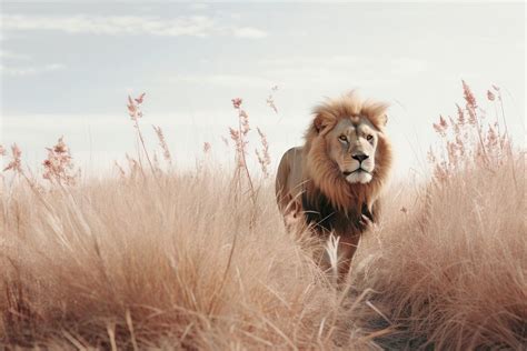 A lion grassland wildlife outdoors. | Premium Photo - rawpixel