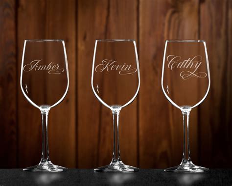 Personalized Etched Wine Glasses, Custom Stemmed Barware, Custom Drinking Glass, Gift for Her ...