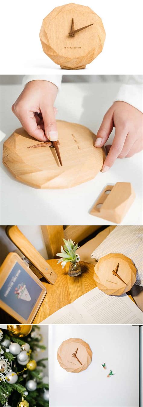 Modern Style Wooden Table Clock | Wood clock design, Diy clock wall ...