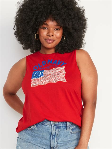 2022 "United States of All" Flag Graphic Sleeveless T-Shirt for Women | Old Navy