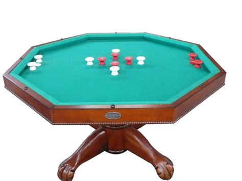3 in 1 Table - Octagon 48" w/Bumper Pool with SLATE bed in Antique Walnut FREE SHIPPING | Bumper ...