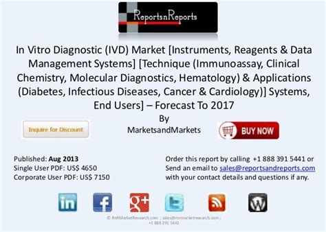 In Vitro Diagnostic (IVD) Market - Instruments, Technique & Applications Forecast to 2017