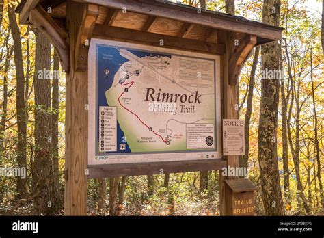 The Rimrock Hiking Trail in the Allegheny National Forest map in Bradford, Pennsylvania, USA ...