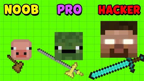 NOOB vs PRO vs HACKER in MINECRAFT.IO (Minefighters.io) - YouTube