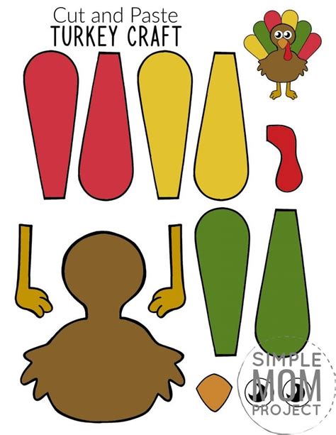 Cut and Paste Turkey Craft for Kids with Free Template