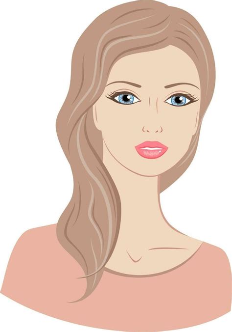 Woman portrait. Lady with long blond hair and blue eyes. Female silhouette. Vector illustration ...