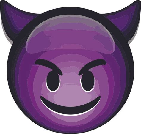 Devil Face Emoji Sticker Decal Custom Vinyl Evil Texting Colourful Tall Purple Evil Devil ...