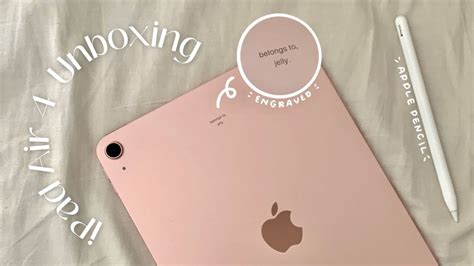 #10 ♡ unboxing ipad air 4th (with engraving)📱ROSE GOLD - YouTube