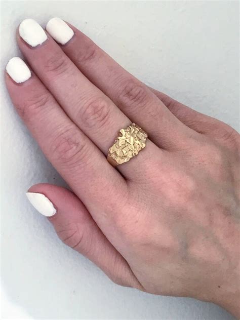 Chunky 10k Gold Brutalist Modernist Ring,, Real Yello… - Gem