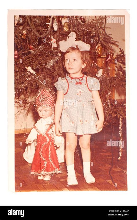 MOSCOW, USSR, 1980s: Vintage portrait of little girl, Early 1980s Stock ...