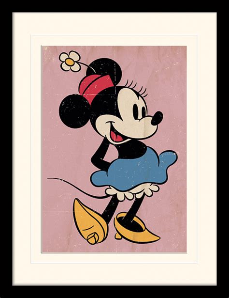 Minnie Mouse (Retro) Mounted & Framed 30 x 40cm Print | The Art Group