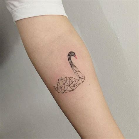 Polygonal swan tattoo - Tattoogrid.net