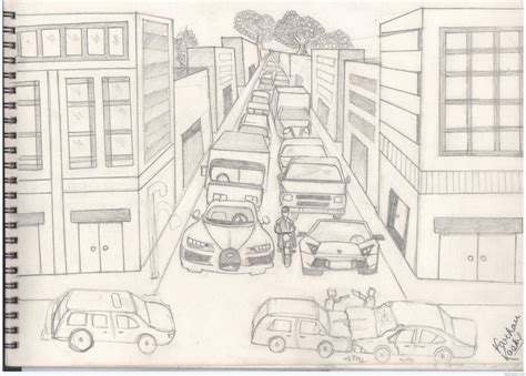 Traffic Sketch at PaintingValley.com | Explore collection of Traffic Sketch