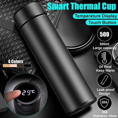 Stainless Steel Multicolor Smart Flask With Temperature Display, For Office, Capacity: 500ml, Rs ...