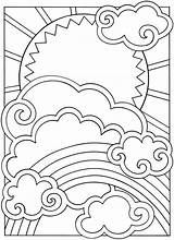 Sun And Clouds Coloring Page Sketch Coloring sketch template