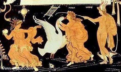 Leda & the Swan, with Hypnus the god of sleep | Greek vase, Apulian | Greek art, Ancient greek ...