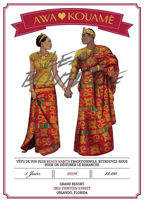 Ahou (Digital File) // Traditional Wedding Invitation // Wedding Stationery // African Wedding ...