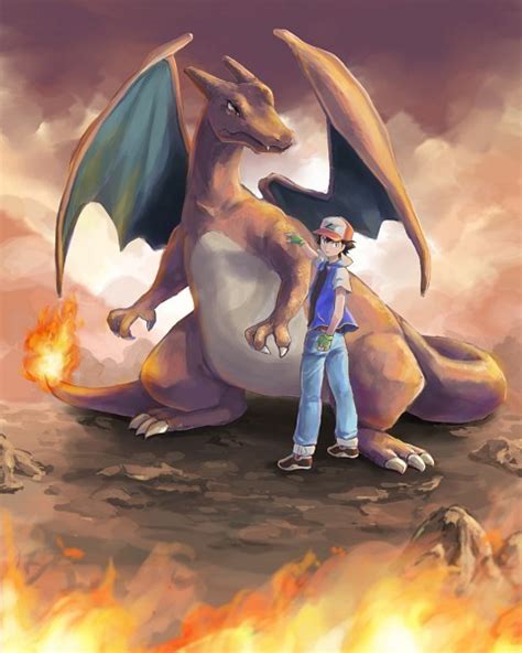 Charizard & Ash - Charizard Fan Art (21792281) - Fanpop