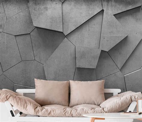 Concrete Wall Texture 3d mural wallpaper - TenStickers