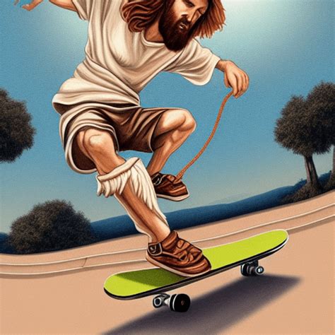 Jesus Skateboarding Graphic · Creative Fabrica