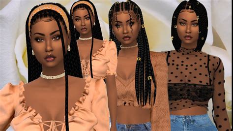 The Sims 4: Braiding HairStyles For Black Girls | CREATE A SIM + CC LINKS / CREATOR LINKS - YouTube
