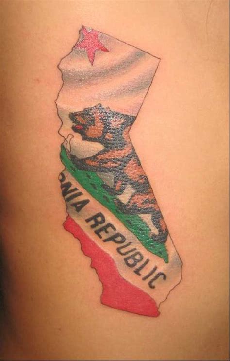 state of california tattoos california flag california tattoos ... | California bear tattoos ...