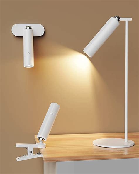 Kavilo LED Desk Lamp, 4-in-1 Rechargeable Reading Light Wall Light Clip on Light Flashlight ...