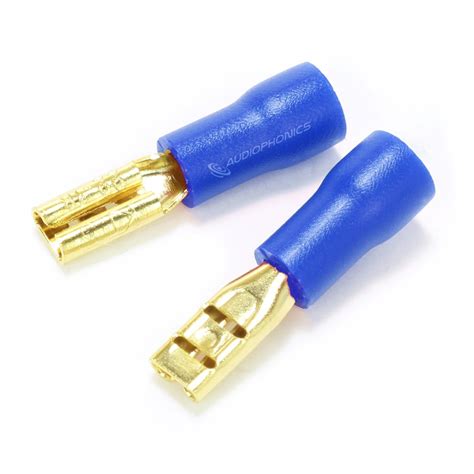 MUNDORF 2.8G Female Blade Connectors 2.8mm Isolated Gold Plated 1.5-2.5mm² Blue (Set x10 ...