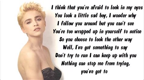 Madonna - Open Your Heart Karaoke / Instrumental with lyrics on screen - YouTube