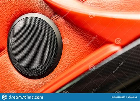 Speaker Grill Sport Car Interior Stock Image - Image of automotive, leather: 266108883