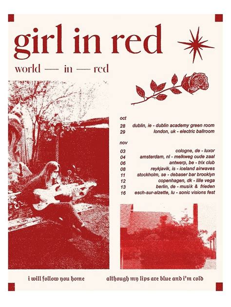 "Girl in red tour" Poster by ivyj1 | Redbubble | Movie poster wall, Photo wall collage, Poster ...