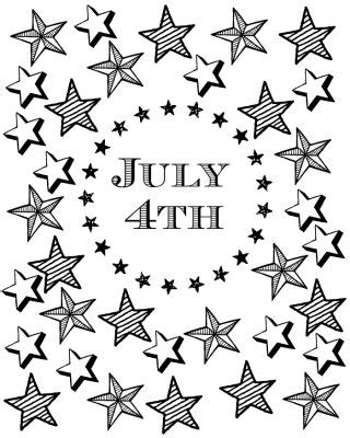 July 4th Coloring Page with Patriotic Stars and Stripes - Mama Likes This