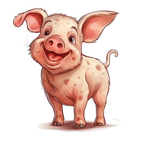 Premium AI Image | Cartoon pig with big ears and a big smile generative ai