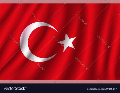 3d flag of turkey turkish national symbol Vector Image