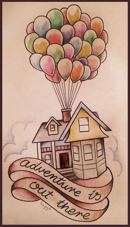 Up house drawing in coloured pencils #pencildrawings | Disney art ...