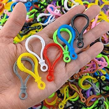 NSBELL 300PCS Multicolor Lobster Clasp Keychain Plastic Lanyard Clips ...